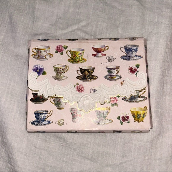 Elegant Tea Cup Paper Blank Cards 5 ct - Picture 3 of 6